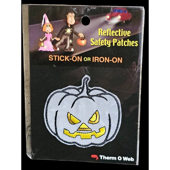 Reflective Safety Pumpkin Patch Stick-On Or Iron-On By Therm O Web - Picture 1 of 3